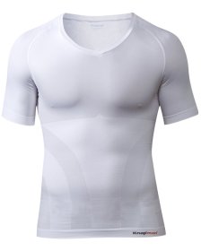 Knapman Men's Compression Shirt V-Neck white - V-Neck - Knapman